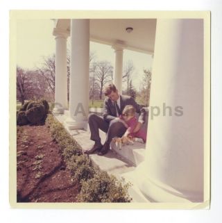 John F.  Kennedy With Jfk Jr.  Cecil Stoughton - Vintage 5x5 " Photograph From 1963