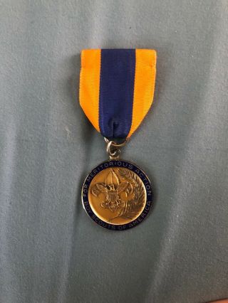 Vintage Sterling Silver Bsa Boy Scouts Of America For Meritorious Action Medal