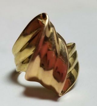 Vintage 18kt Yellow Gold Milor Italy Ring Sz 7 Very Stunning Good