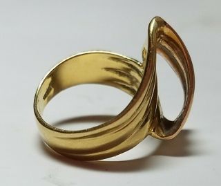 Vintage 18KT Yellow Gold Milor Italy Ring Sz 7 Very Stunning Good 3