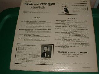 Napoleon Hill Earl Nightingale ‎Think And Grow Rich LP Combined Registry Co 1960 2