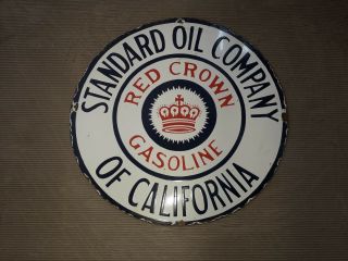 Porcelain Standard Oil Company Enamel Sign Size 24 " Round