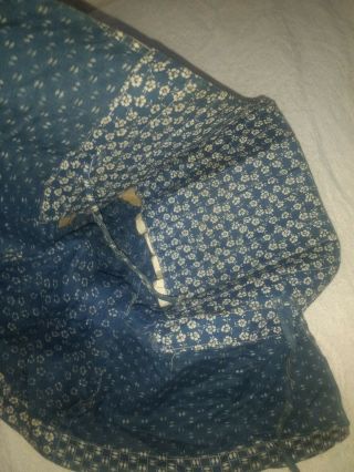 Early Antique Blue Calico Ladies Bonnet Staved Peg Rack Textile AAFA 3