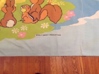 Vtg Walt Disney Bambi 2 Full Flat Sheets and 1 Pillowcase 3