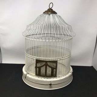 Vintage Metal Wire Bird Cage Dome Roof Top
