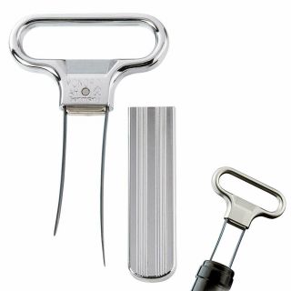 Monopol Westmark Germany Steel Two - Prong Cork Puller With Cover (silver Satin)