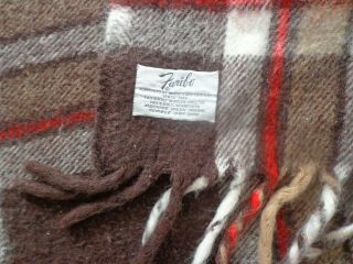 Vintage Faribo Faribault Wool 52x40 Plaid Blanket Throw 2