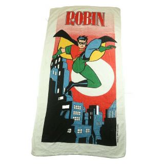 Vintage 1994 Batman Robin Dc Comics Beach Bath Towel