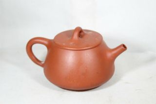 Vintage Chinese Yixing Peking Duck Leaves Pottery Teapot Triple Signed 3