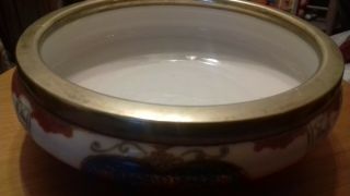 Vintage Noritake Made In Japan Bowl With A Metal Rim