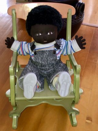Vintage Primitive Black Americana Boy Doll Folk Art 20 " Size 12 Mo Clothing