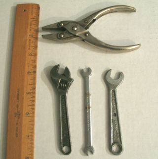 Vintage 5 " Flat Pliers,  Crescent Tool Co,  Poco Mfg,  Auto Kit Wrenches Four (4) Tools