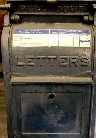 Antique Vintage Shunk Bucyrus Oh 1928 Us Mail Cast Iron Post Office Letter Box