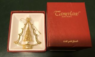 Vintage Camerlane Cadillac Christmas Tree - 24 Kt Gold Finish