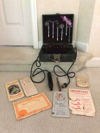 Vintage 1927 Renulife Violet Ray Device,  Quack Medicine.  Steampunk,  W/paperwork