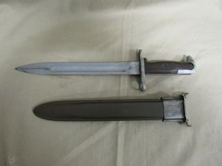 Wwii Us Army 10 Inch M - 1 Uc Bayonet And Scabbard