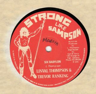 12 " Linval Thompson & Ranking Trevor " Six Babylon " 1979 Roots Reggae
