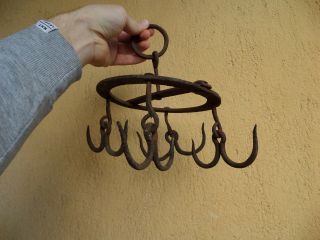 Antique 19th Century Wrought Iron Hand Forged Water Well Hooks