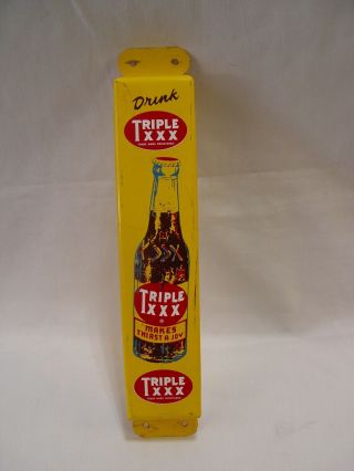 Vintage Drink Triple Xxx Root Beer Metal Advertising Soda Door Push Bar Sign
