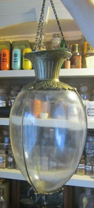 Hanging Show Globe Glass Apothecary Display Jar Bottle Pharmacy Antique