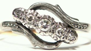 Stunning Antique Art Deco Platinum 5 Stone Diamond Twist 18ct Gold Ring