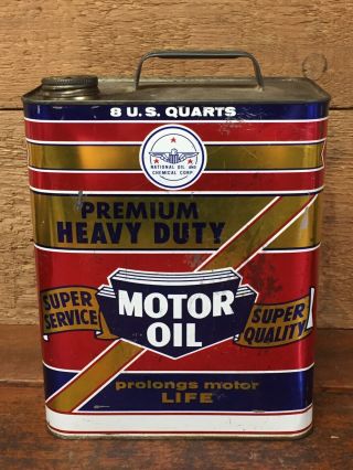 Vintage National Oil Corp.  Ohio Premium Heavy Duty Motor Oil 2 Gallon Oil Can