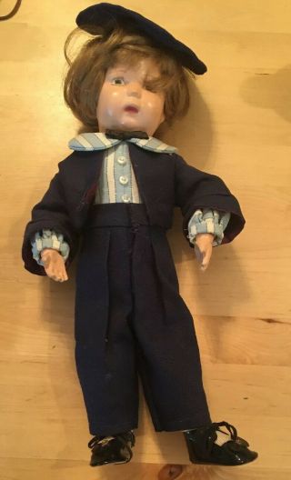 Antique Schoenhut Doll Wooden Boy Jointed Clothing Walker 14” 1911