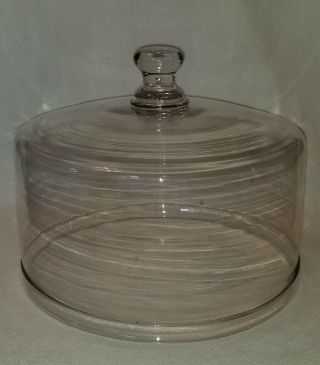 Antique 19th Century American Blown Glass Cake Cover Cloche Dome 12 - 3/16 " Dia.