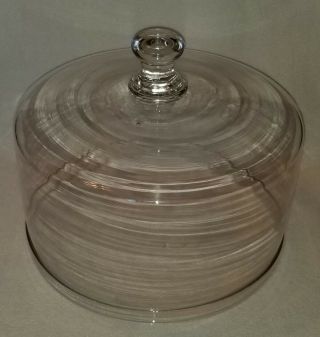 Antique 19th Century American Blown Glass Cake Cover Cloche Dome 12 - 3/16 