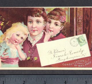 Dr Kilmers Female Blood Remedy Cancer Cure Headache Stamp Victorian Trade Card