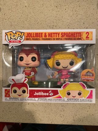 Jollibee & Hetty Spaghetti Ad Icons Funko Pop 2 Pack First To Market Exclusive