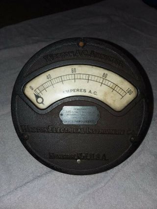 Antique Weston Electrical Instrument Co.  Ammeter Model 156