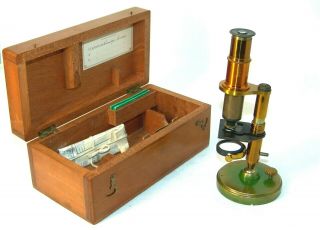 Old Rare Antique Brass Microscope
