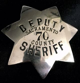Old Rare Sacramento Deputy Badge - Ed Jones Hallmark