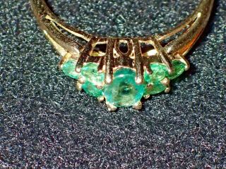 Vintage Estate Natural Emerald 14K Gold.  55 Carat Size 7.  5 Cluster Band Ring VG, 2