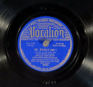 78 Rpm - - Billie Holiday And Her Orchestra,  Vocalion 3593,  Ee - Jazz