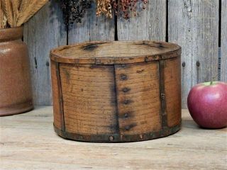 Aafa Early Antique Primitive Dry Measure Wood Pantry Box Signed E.  B.  Frye