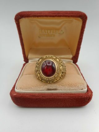 Vintage 1960 University Of Southern California 10k Gold Ring,  Usc 21.  5 Grams