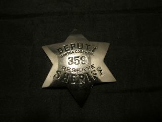 Obsolete Ed Jones Contra Costa County Reserve Deputy Sheriff Badge