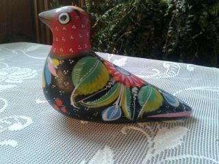 Pottery Bird Vintage Hand Painted Mexican Folk Art Dove