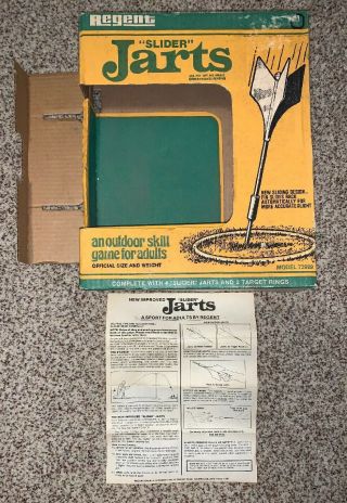 Vintage Regent Slider Jarts Lawn Darts Box; Box And Instructions Only