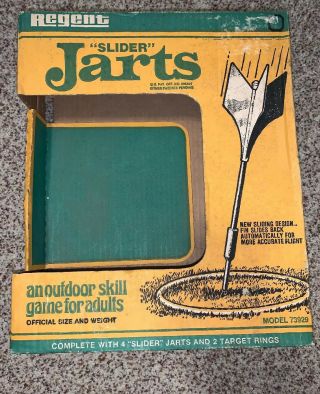 Vintage Regent Slider Jarts Lawn Darts Box; BOX AND INSTRUCTIONS ONLY 2