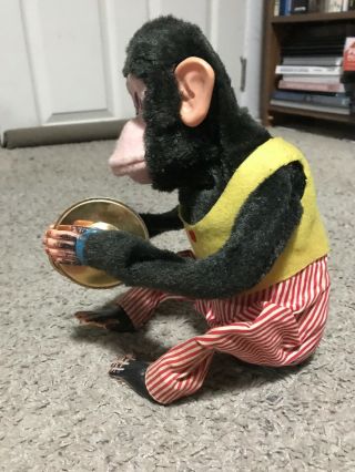 Vintage DASHINE “Musical Jolly Chimp” Cymbal Playing Toy Clapping Monkey Mechan 2