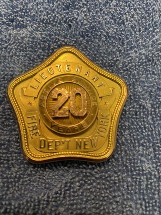 14k Ny Fire Department Presentation Badge 1918