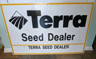 36 " X24 " Terra Seed Dealer Metal Corn Farm Agricultural Man Cave Sign