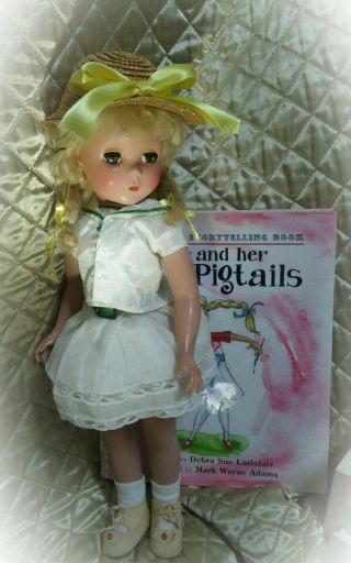 1950s 17 Inch Madame Alexander Maggie Face Polly Pigtails Doll