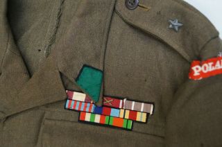 WW2 Polish Poland Other Ranks Battle Dress Jacket Monte Casino Medal Named 2