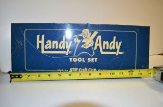Vintage Champion Handy Andy Tool Set Skil Craft Corp.  Chicago Blue Box Tin Only