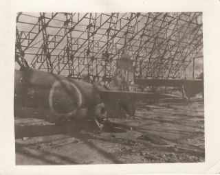 Wwii Usmc Captured Censored Photo Japanese Fighter Or Bomber Hangar 3