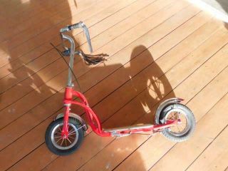 Schwinn Bicycle Co.  Red Vintage Push Kick Scooter Cycle